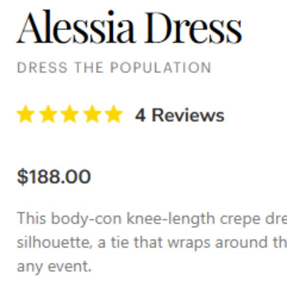 NWT Dress the Population Alessia Dress - Picture 11 of 11